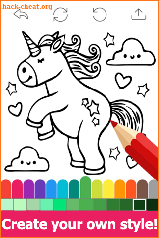 Draw colouring pages for Unicorn screenshot