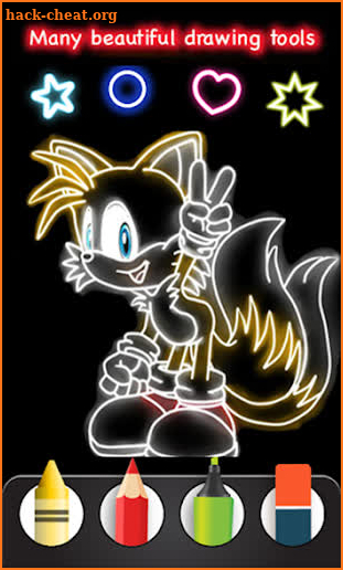 draw glow neon soni the hedgehogs cartoon screenshot