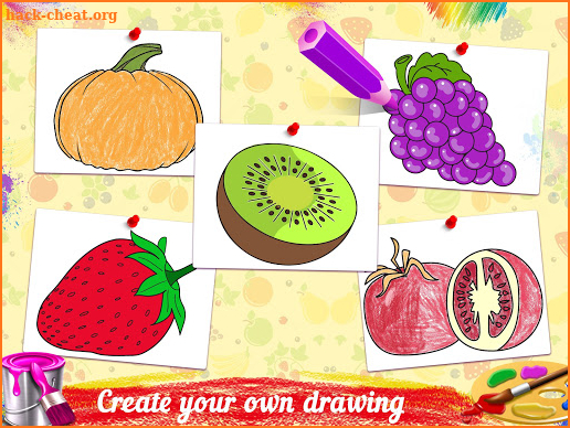 Drawing populer fruits for kids - drawing book screenshot