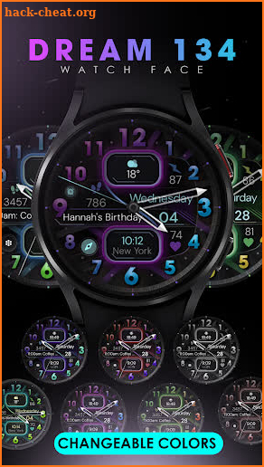 Dream 134 Colorful watch face screenshot
