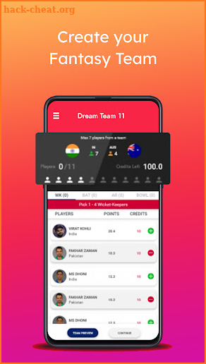 Dream Team 11 - Cricket Prediction & Live Score screenshot