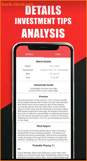Dream Team 11 - Fantasy Cricket & Live score screenshot