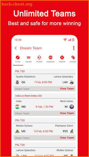 Dream11 App - Original Team screenshot