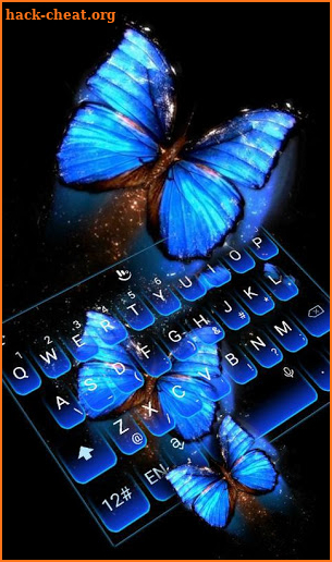 Dreamy Blue Butterfly Keyboard Theme screenshot
