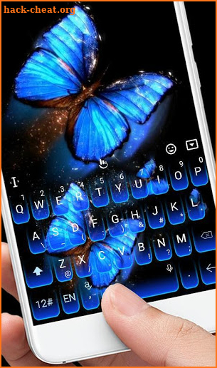 Dreamy Blue Butterfly Keyboard Theme screenshot