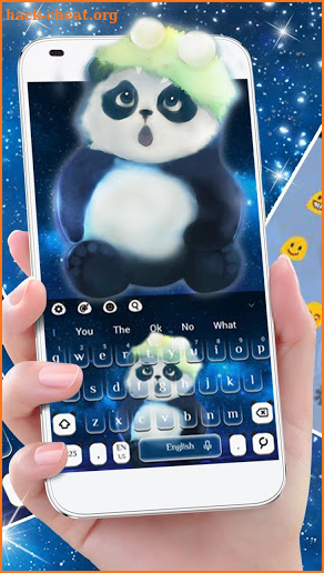 Dreamy Galaxy Panda Keyboard Theme screenshot