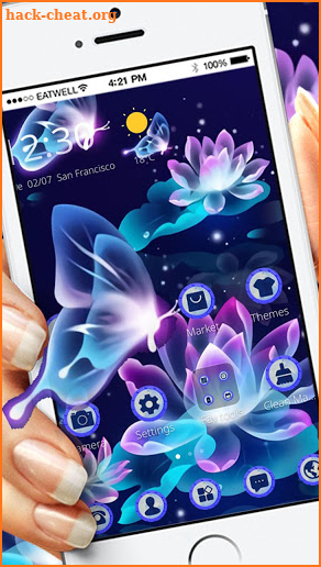 Dreamy Glowing Lotus Flower Theme screenshot