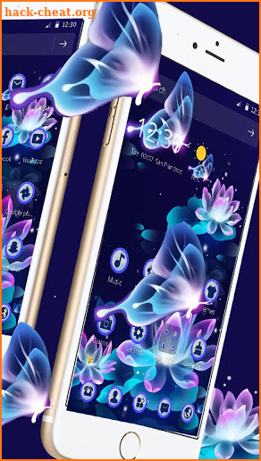Dreamy Glowing Lotus Flower Theme screenshot