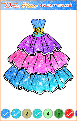 Dress glitter color by number screenshot