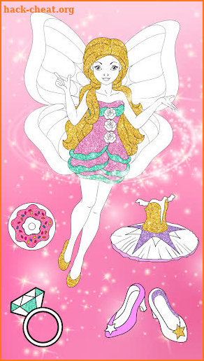 Dress Up & Girls Coloring Pages Glitter screenshot