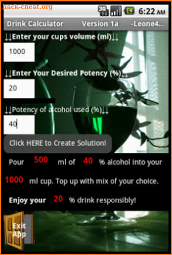 Drink Calculator screenshot