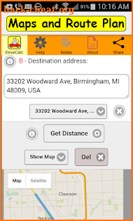 Drive Time Calculator screenshot