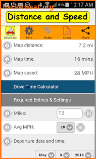 Drive Time Calculator screenshot