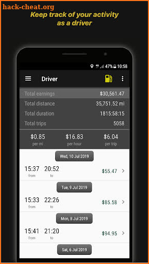 Driver Earnings for Uber screenshot