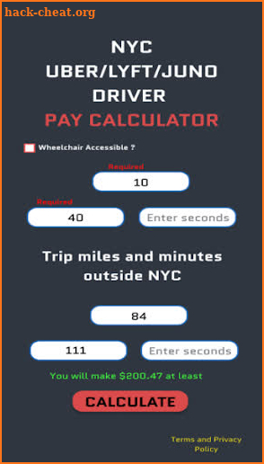 Driver Pay Calculator screenshot