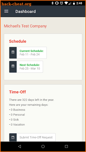 Driver Schedule screenshot