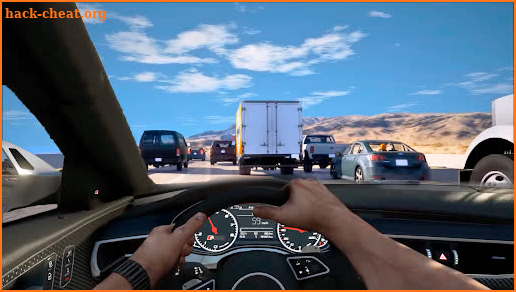 Driving simulator drive in car screenshot