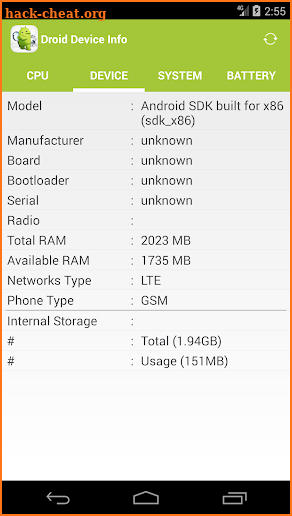 Droid Device Info screenshot