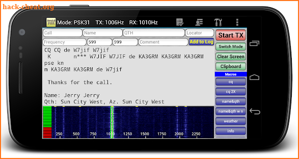 DroidPSK - PSK for Ham Radio screenshot