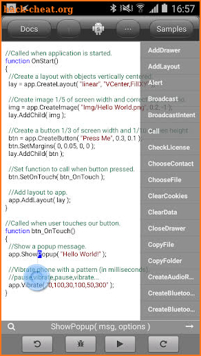 DroidScript - JavaScript Mobile Coding IDE screenshot
