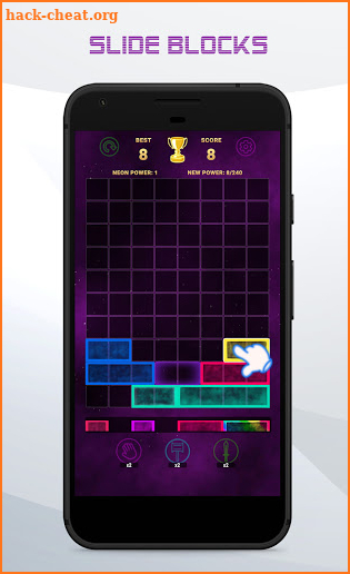 Drop Neon Blocks - slide the blocks and crush line screenshot