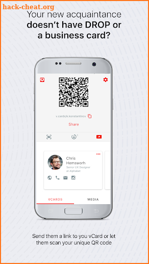 DROPex: business card exchange, holder&scanner app screenshot