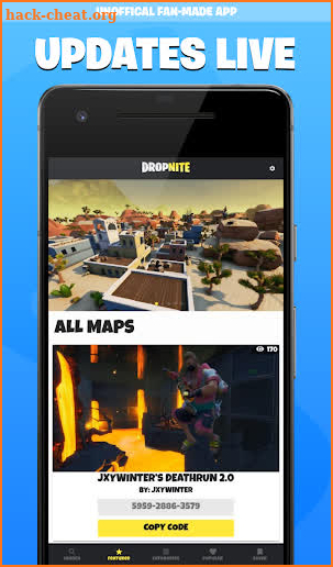 Dropnite for: Fortnite Creative Map Codes screenshot