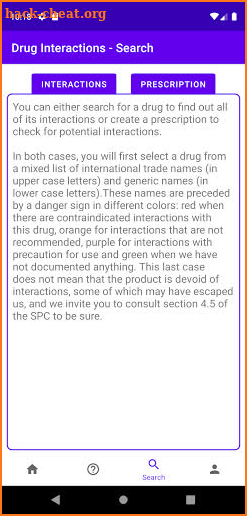 Drug Interactions screenshot