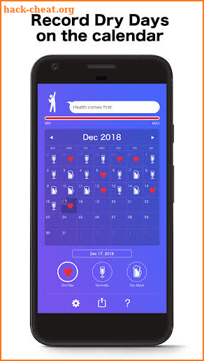 Dry day calendar - Alpicto screenshot