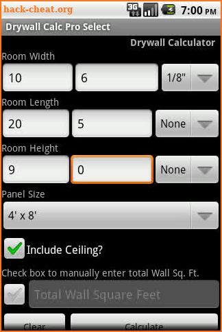 Drywall Calc Pro Select screenshot