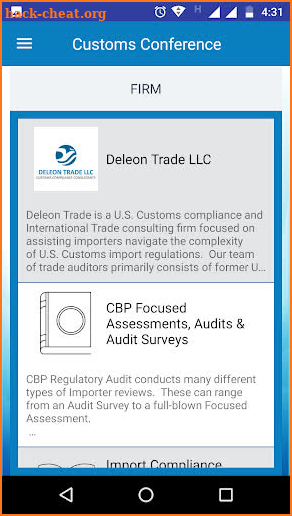 DT Customs Conferences screenshot
