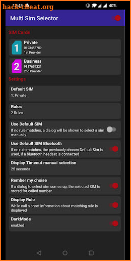 Dual Sim Selector / Multi Sim Selector screenshot
