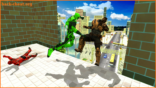 Dual Sword Superhero vs Cable Time hero combat screenshot
