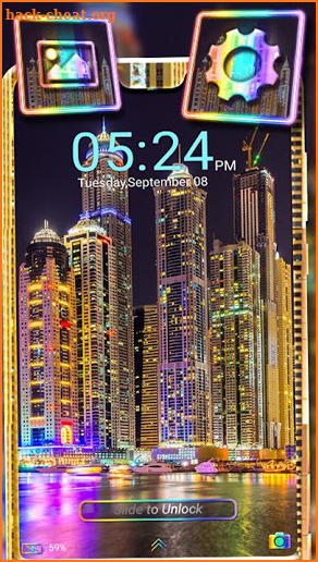 Dubai Night Skyline Theme Launcher screenshot