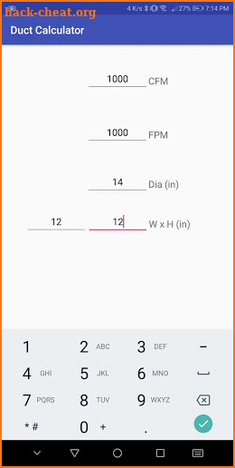 Duct Calculator screenshot