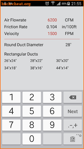Ductulator screenshot