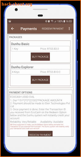 Dunhu Client Rental Application screenshot