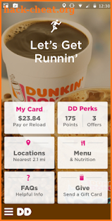 Dunkin' Donuts perks & rewards screenshot