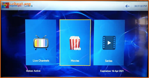 Duplexplay IPTV 4k TV box info screenshot