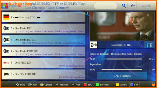 duplexplay iptv crtv apps IPTV player TV Box guide screenshot