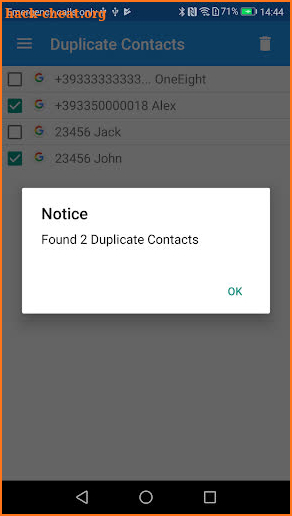Duplicate Contacts screenshot