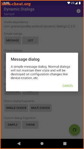 Dynamic Dialogs - Library Demo screenshot