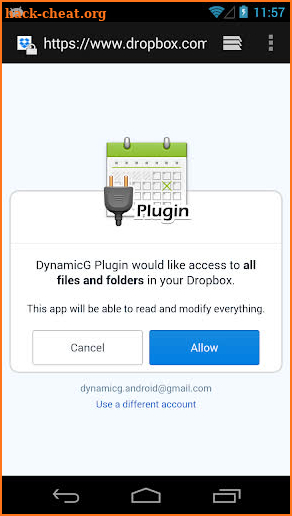 DynamicG Dropbox Plugin screenshot