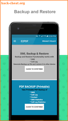 E2PDF - Backup Restore SMS,Call,Contact,TrueCaller screenshot