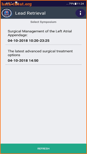 EACTS Lead Retrieval screenshot