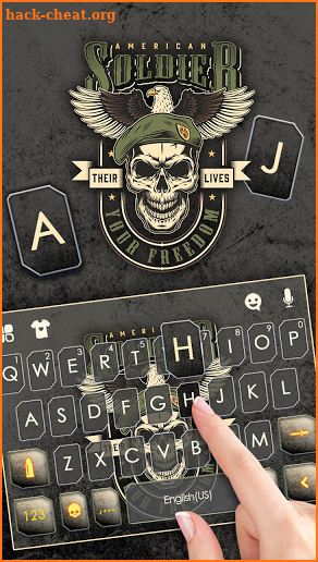 Eagle Soldier Skull Keyboard Background screenshot