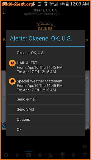 Early Warning Hail Alerts screenshot