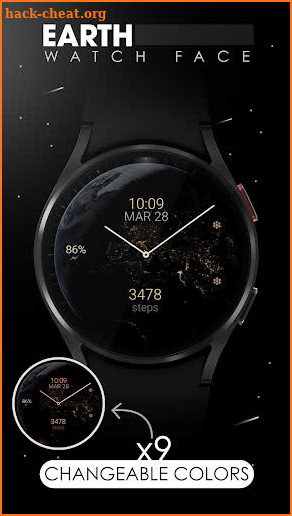 Earth analog watch face screenshot