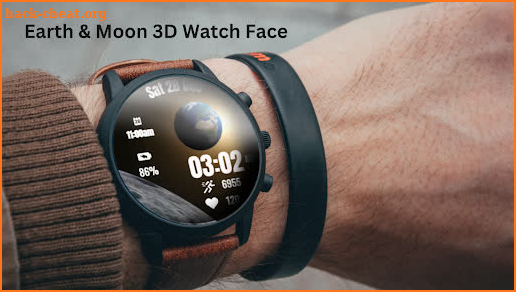 Earth & Moon 3D Watch Face screenshot