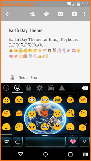Earth Day Emoji Keyboard Theme screenshot